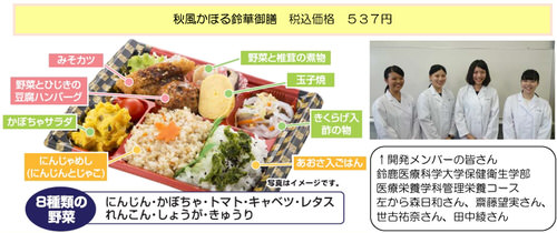 本学とマックスバリュ中部株式会社が共同開発したお弁当 秋風かほる鈴華 すずか 御膳 が販売されます 鈴鹿医療科学大学